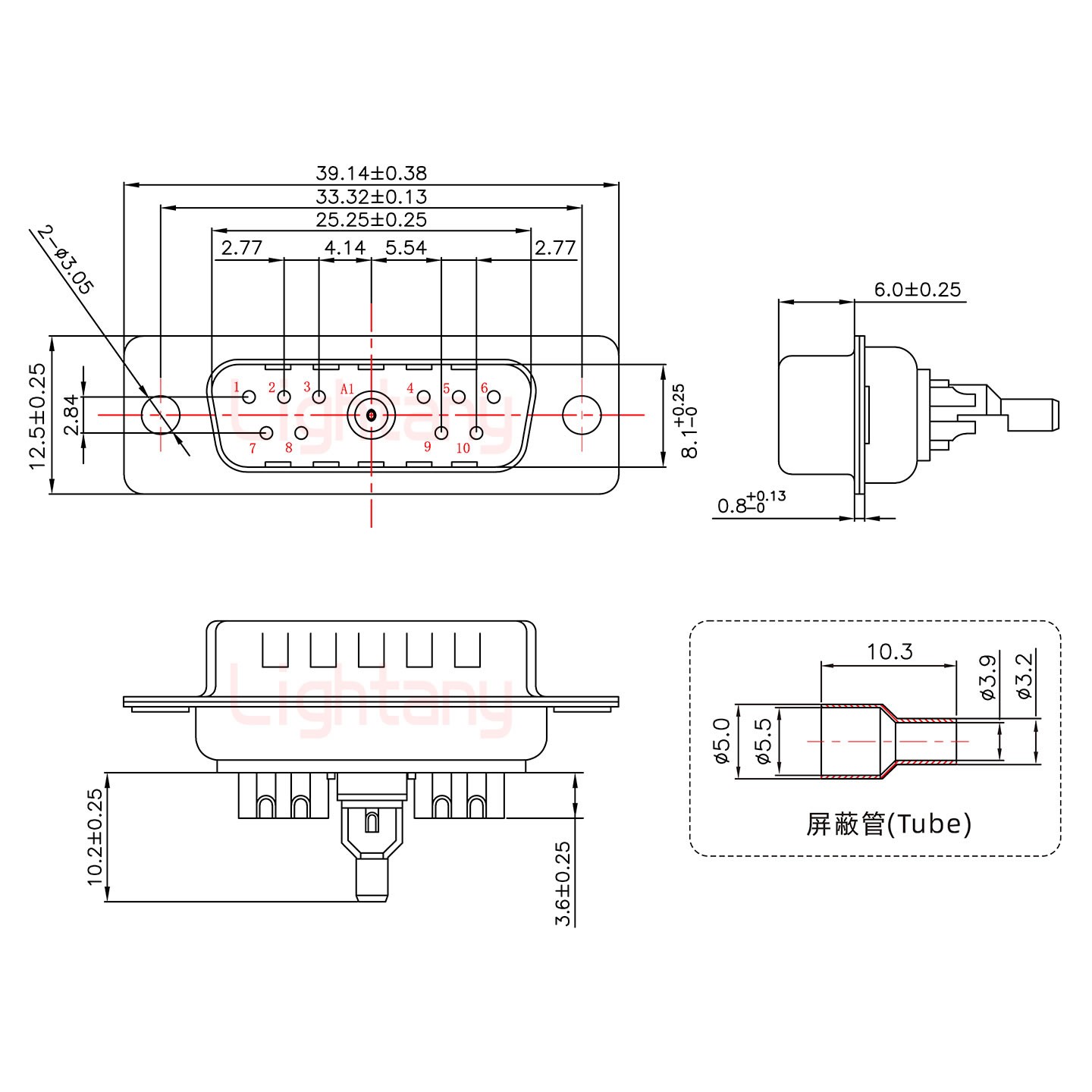 11W1公焊線式/光孔/射頻同軸50歐姆