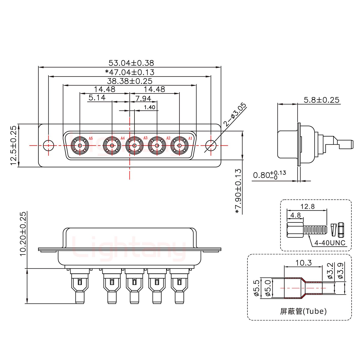 5W5母焊線(xiàn)式/配螺絲螺母/射頻同軸75歐姆