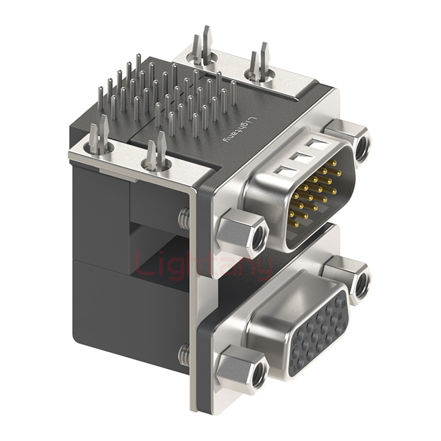 HDR15上母下公 間距19.05 雙胞胎沖針 D-SUB連接器