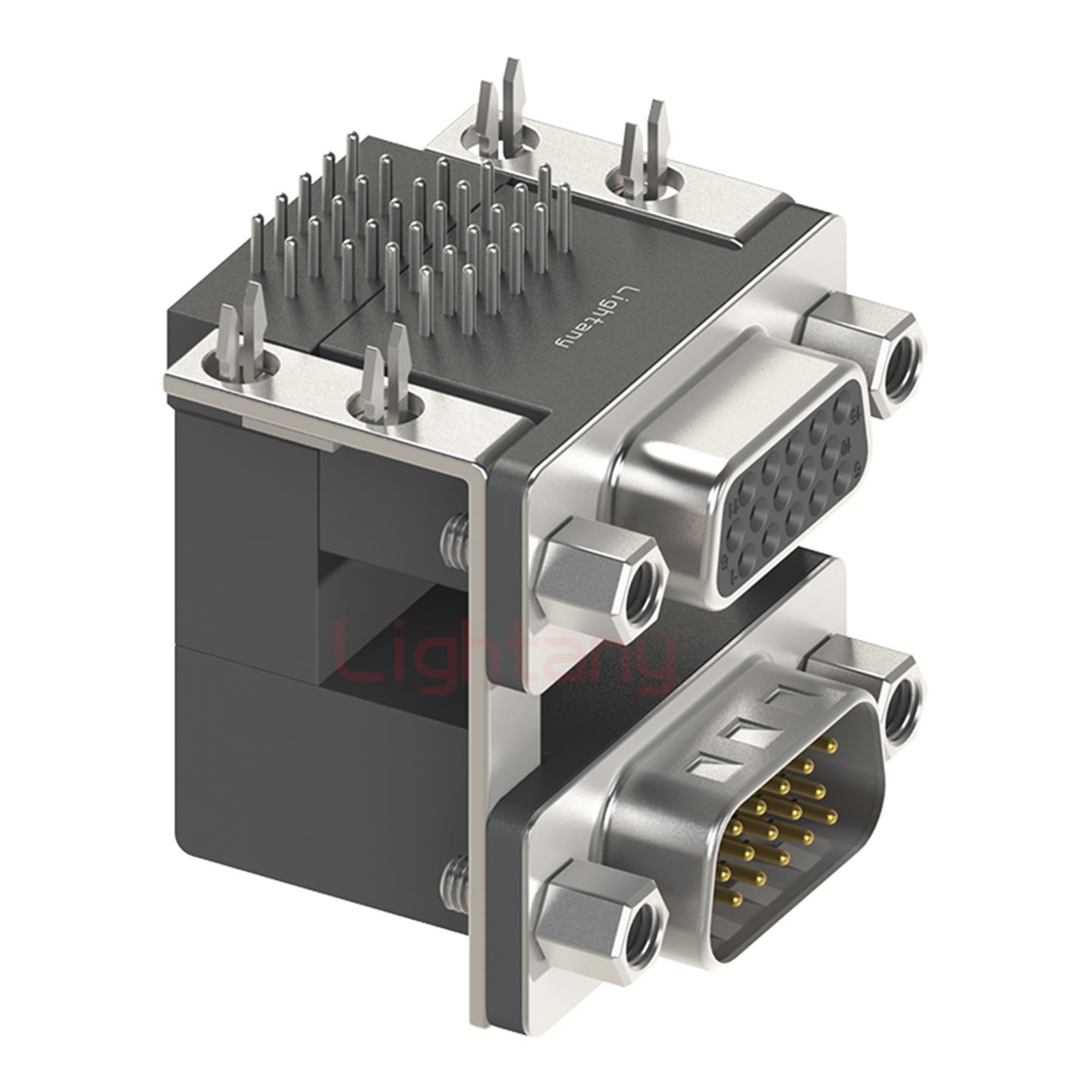 HDR15上公下母 間距19.05 雙胞胎沖針 D-SUB連接器