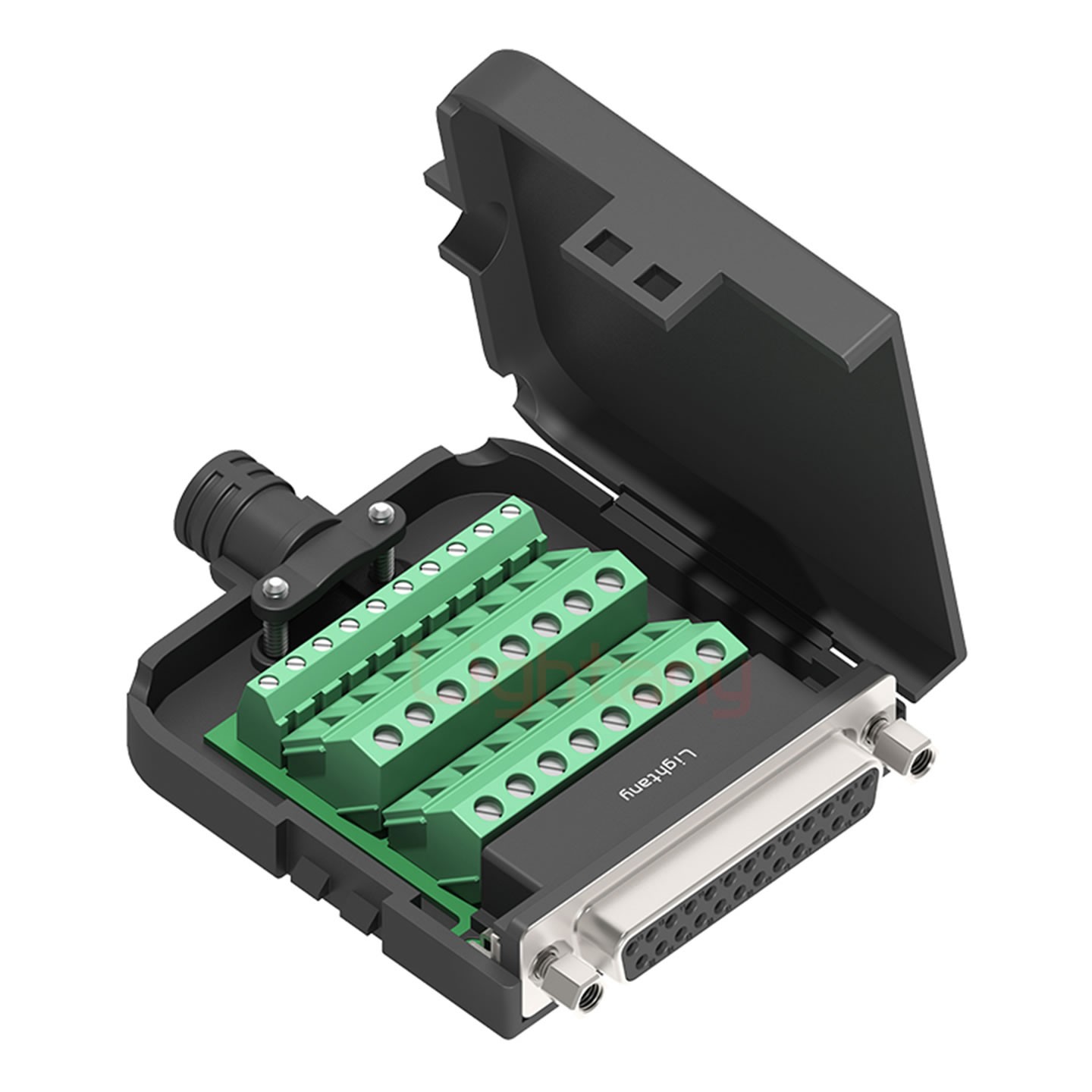 DB25 母 配螺母 黑膠芯沖針