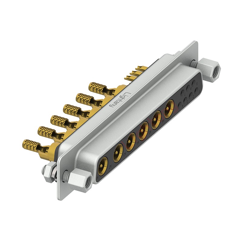 13W6B母焊線式/配螺絲螺母/射頻同軸75歐姆