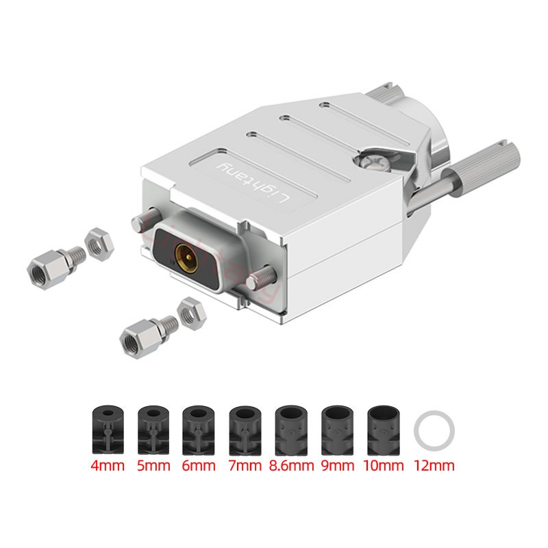 1W1母焊線式75歐姆+9P金屬外殼1707直出線4~12mm