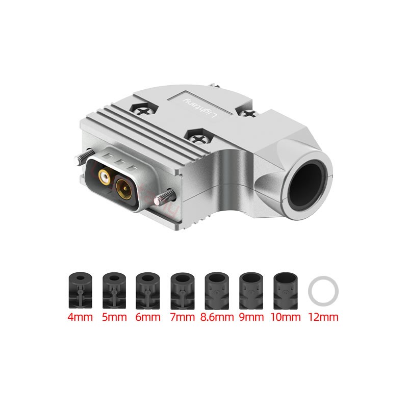 2V2公焊線式50歐姆+9P金屬外殼424彎出線4~12mm