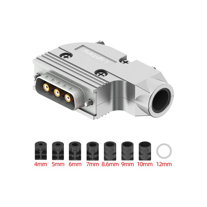 3W3公焊線(xiàn)式75歐姆+15P金屬外殼1443彎出線(xiàn)4~12mm