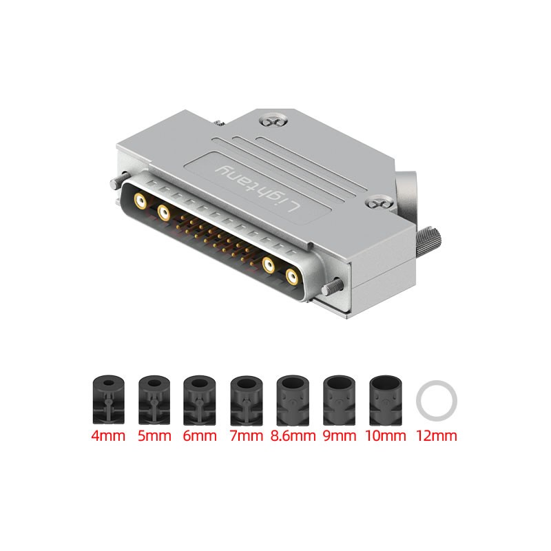 21W4公焊線式50歐姆+37P金屬外殼967斜出線4~12mm