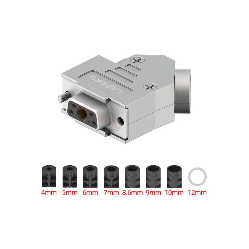 5W1母短體焊線40A+9P金屬外殼1392斜出線4~12mm