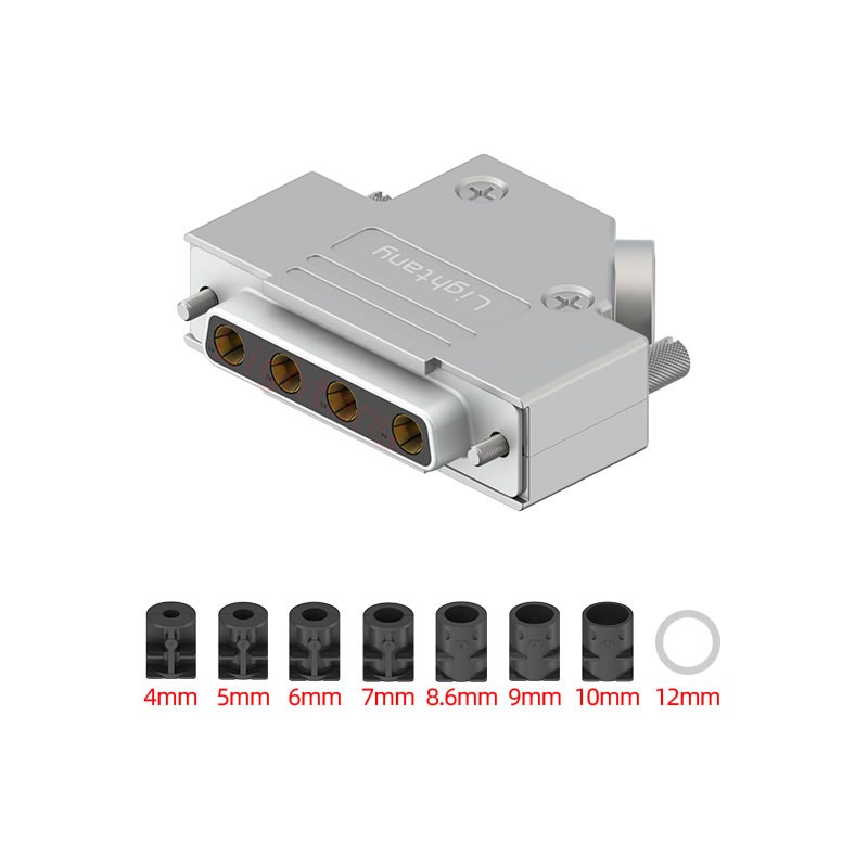 4W4母短體焊線40A+25P金屬外殼592斜出線4~12mm