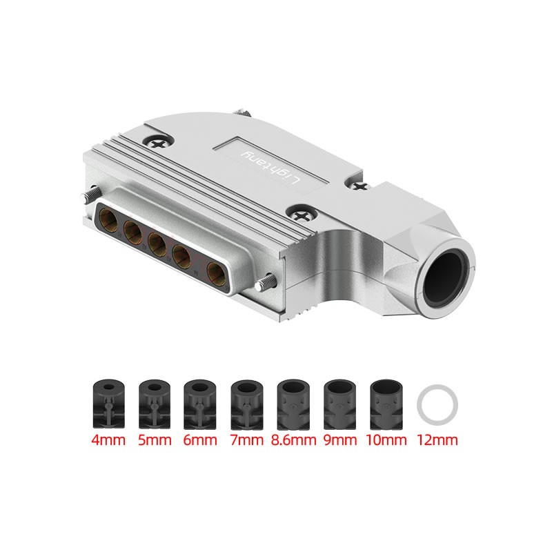 5W5母短體焊線40A+25P金屬外殼1015彎出線4~12mm