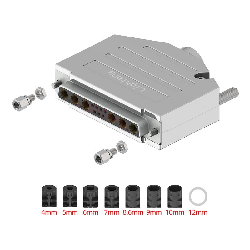 13W6A母短體焊線40A+37P金屬外殼2185直出線4~12mm