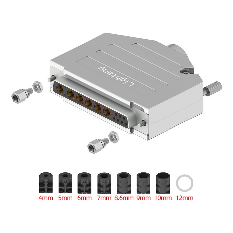 13W6B母短體焊線40A+37P金屬外殼2185直出線4~12mm