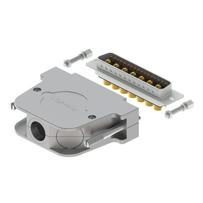 24W7公短體焊線40A+50P金屬外殼2252三個出線孔12mm