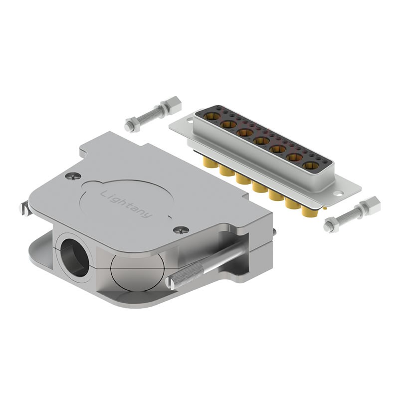 24W7母短體焊線40A+50P金屬外殼2252三個出線孔12mm