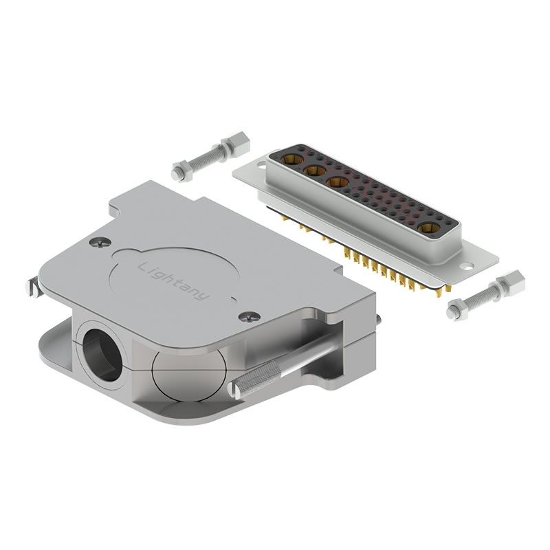 36W4母短體焊線40A+50P金屬外殼2252三個(gè)出線孔12mm