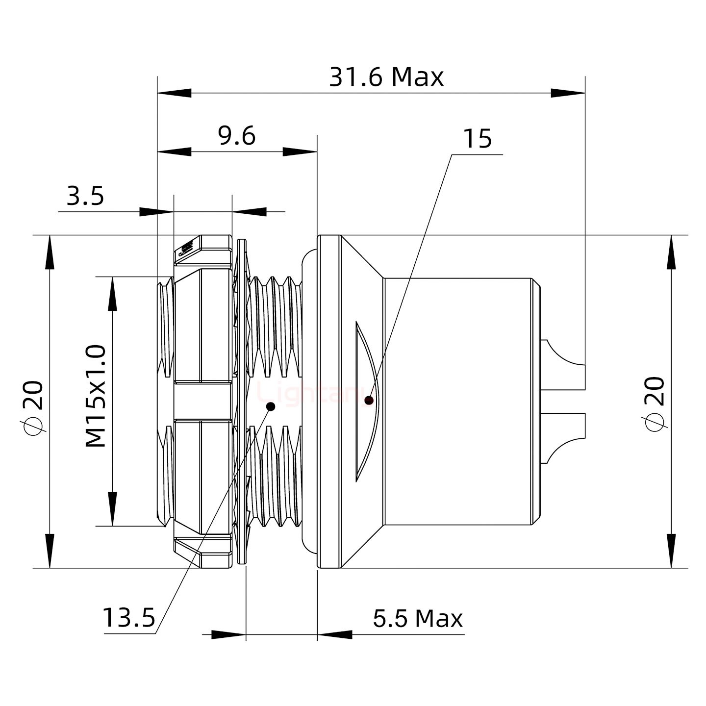 HEG.2B.008.CLLPV前螺母插座 真空密封