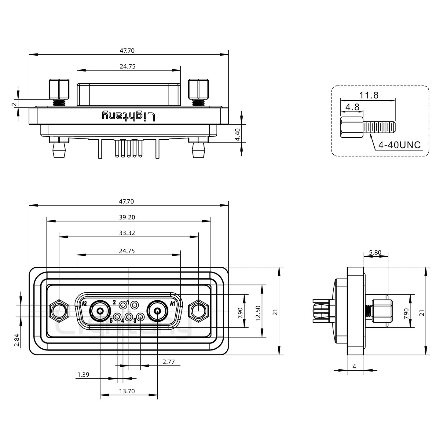 防水7W2母直插板/鉚魚(yú)叉/鎖螺絲/射頻同軸50歐姆