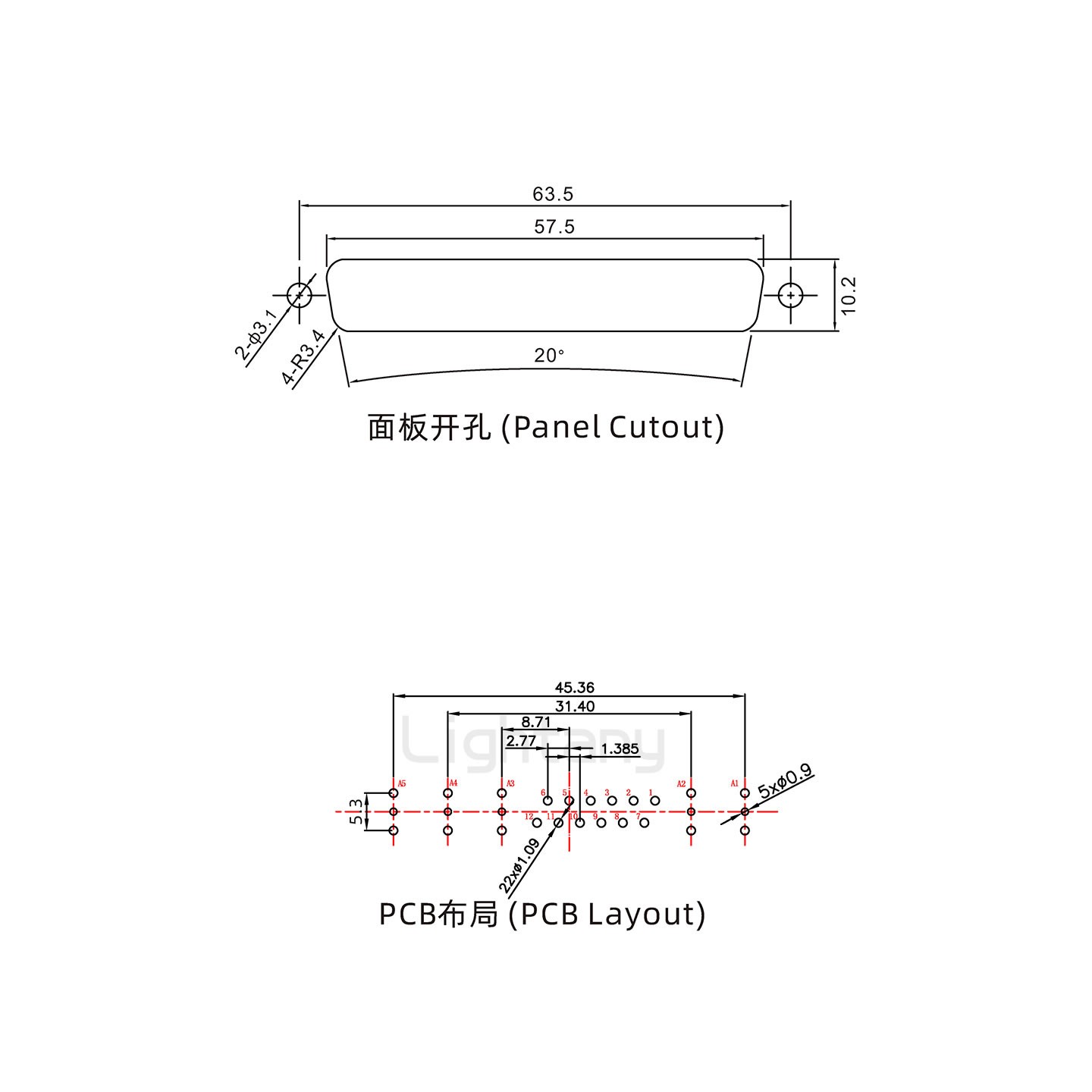 防水17W5母直插板/鎖螺絲/射頻同軸50歐姆