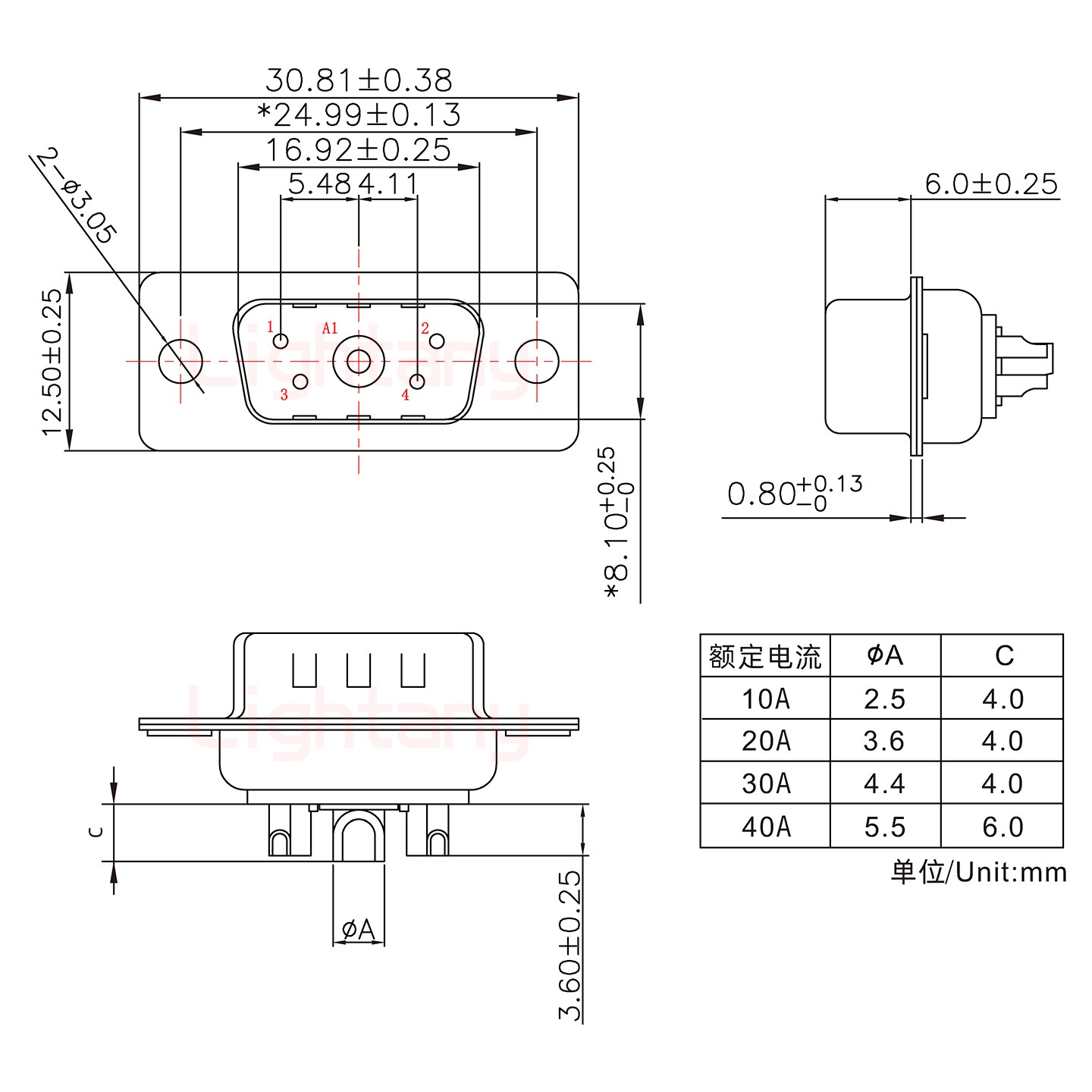5W1公短體焊線10A+9P金屬外殼1707直出線4~12mm