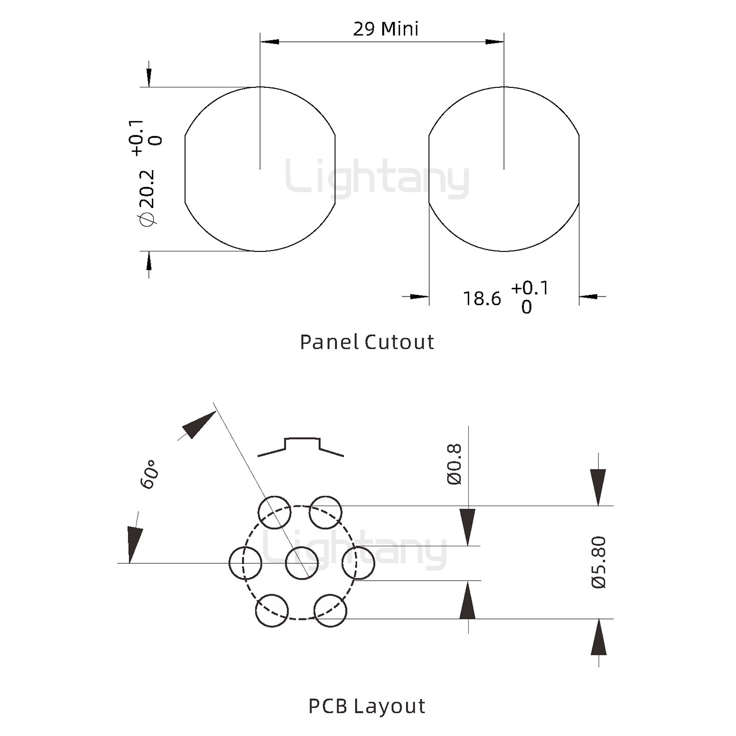 EEG.2K.007.CLN推拉自鎖前螺母插座 PCB直插板