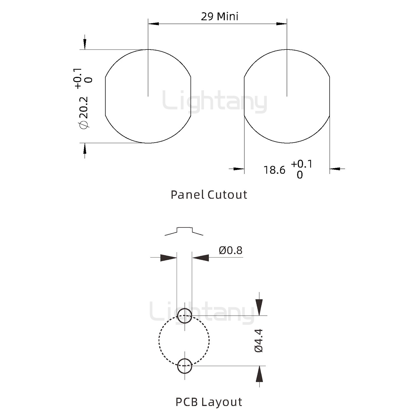 EEG.2K.002.CLN推拉自鎖前螺母插座 PCB直插板