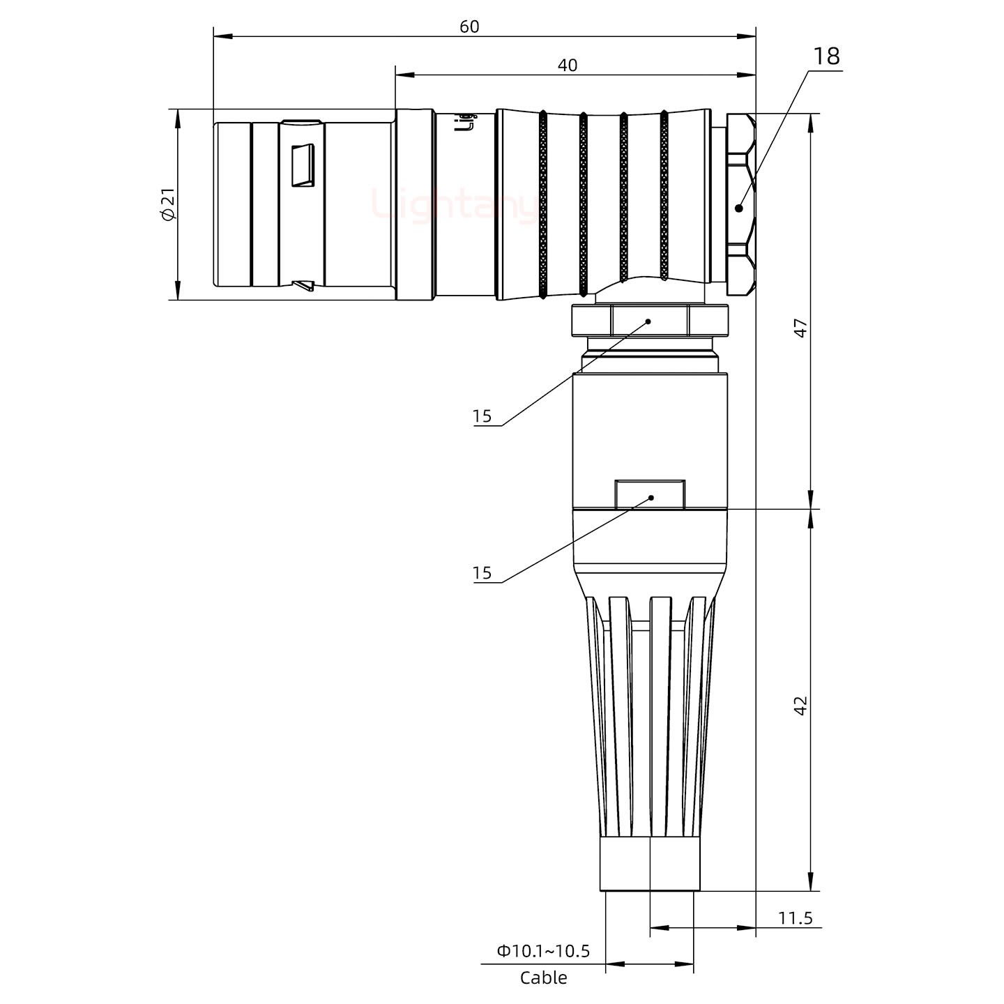 FHG.3K.010.CLAC11Z推拉自鎖帶護套彎式插頭